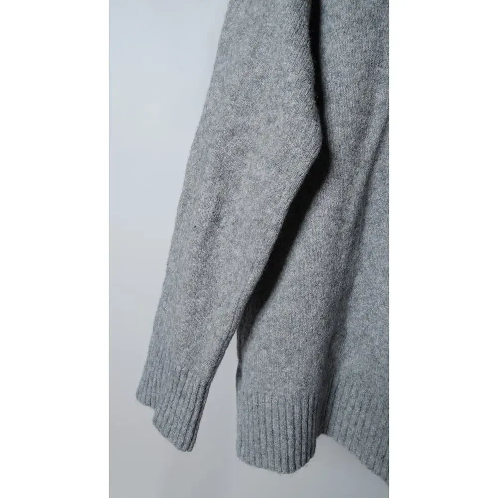 Everlane Mock Neck Gray Sweater in Plush Cotton Size L